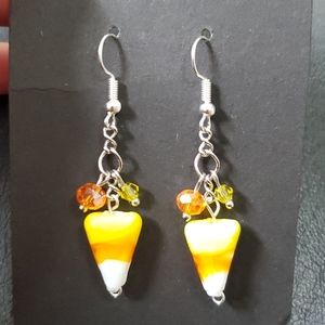 Candy corn earrings- Halloween